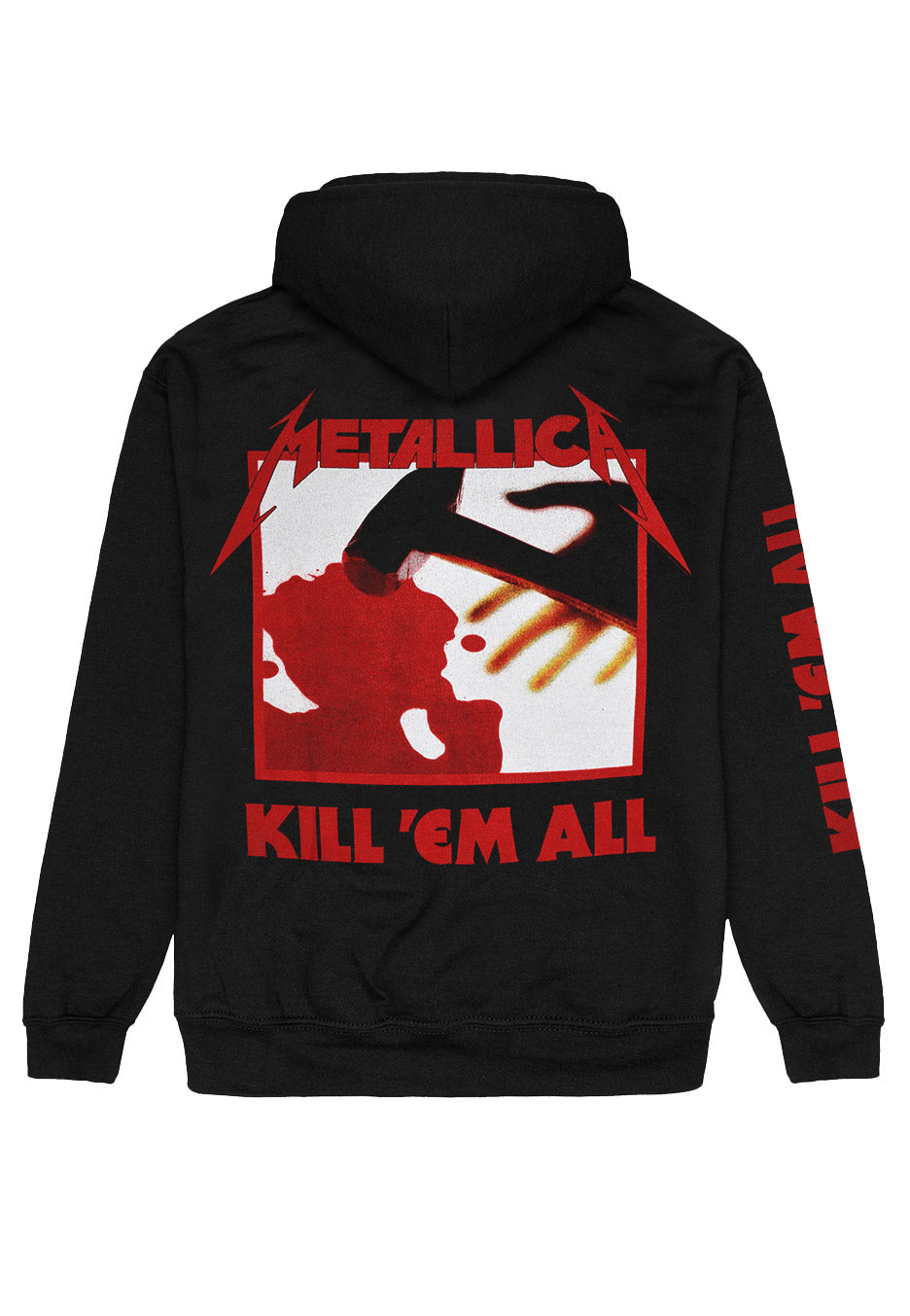 Metallica Kill 'Em All Album felpa zip nera con cappuccio