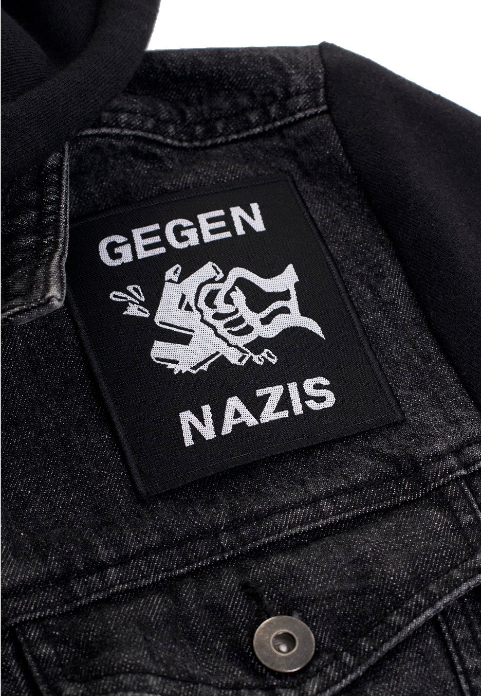 Gegen Nazis Logo patch nera da cucire unisex