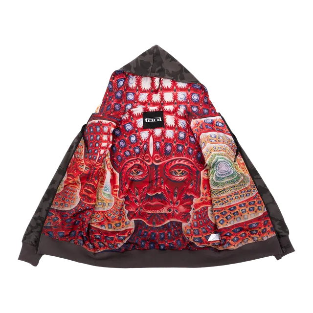 Tool 10,000 Days felpa zip camo uomo fodera grafica taglia L