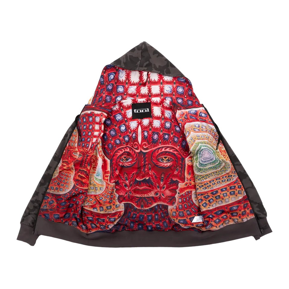 Tool 10,000 Days felpa zip camo uomo fodera grafica taglia L