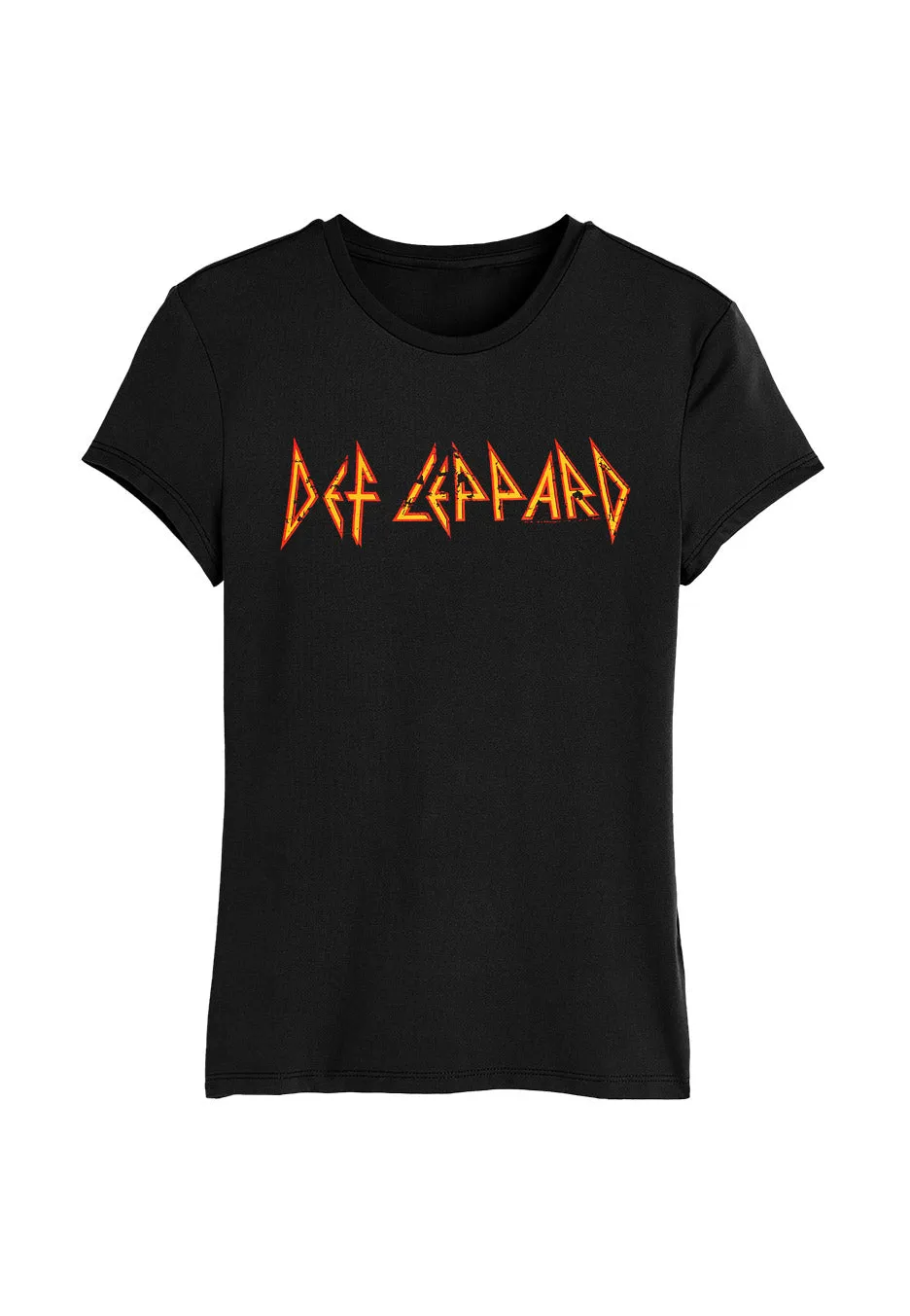 Def Leppard Distressed Logo maglietta donna nera maniche corte