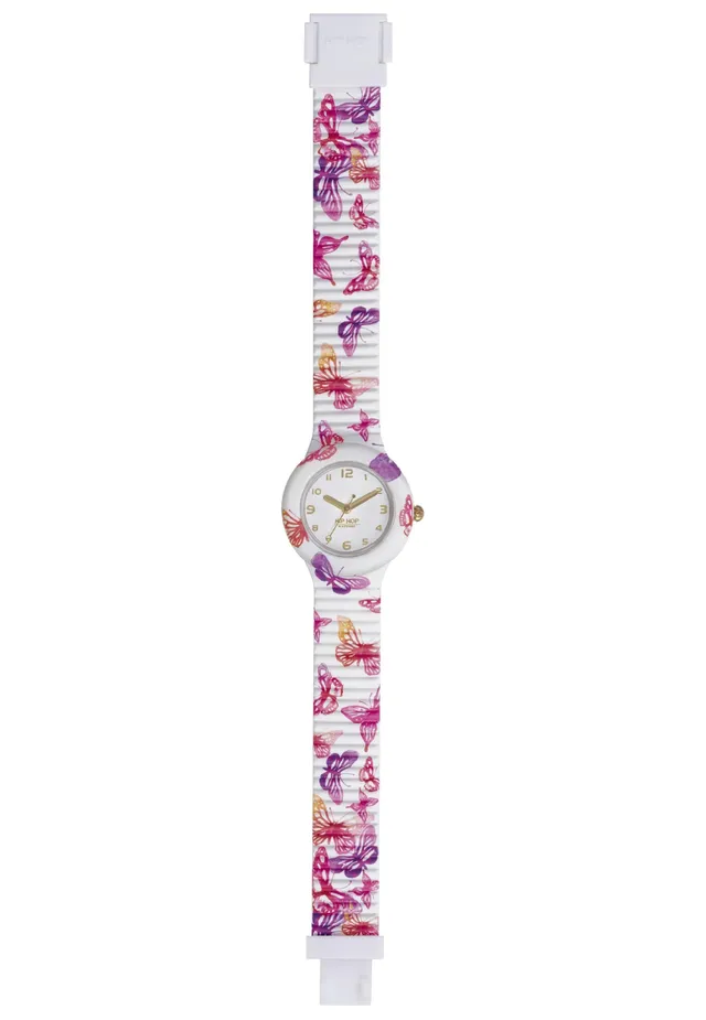 Hip Hop Animals Addicted Butterfly orologio bianco 32 mm