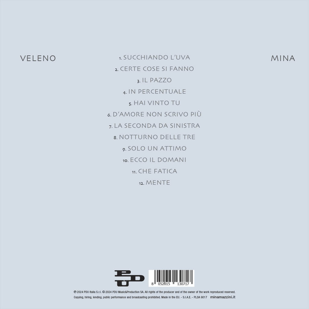 Mina Veleno CD inediti Succhiando l'uva