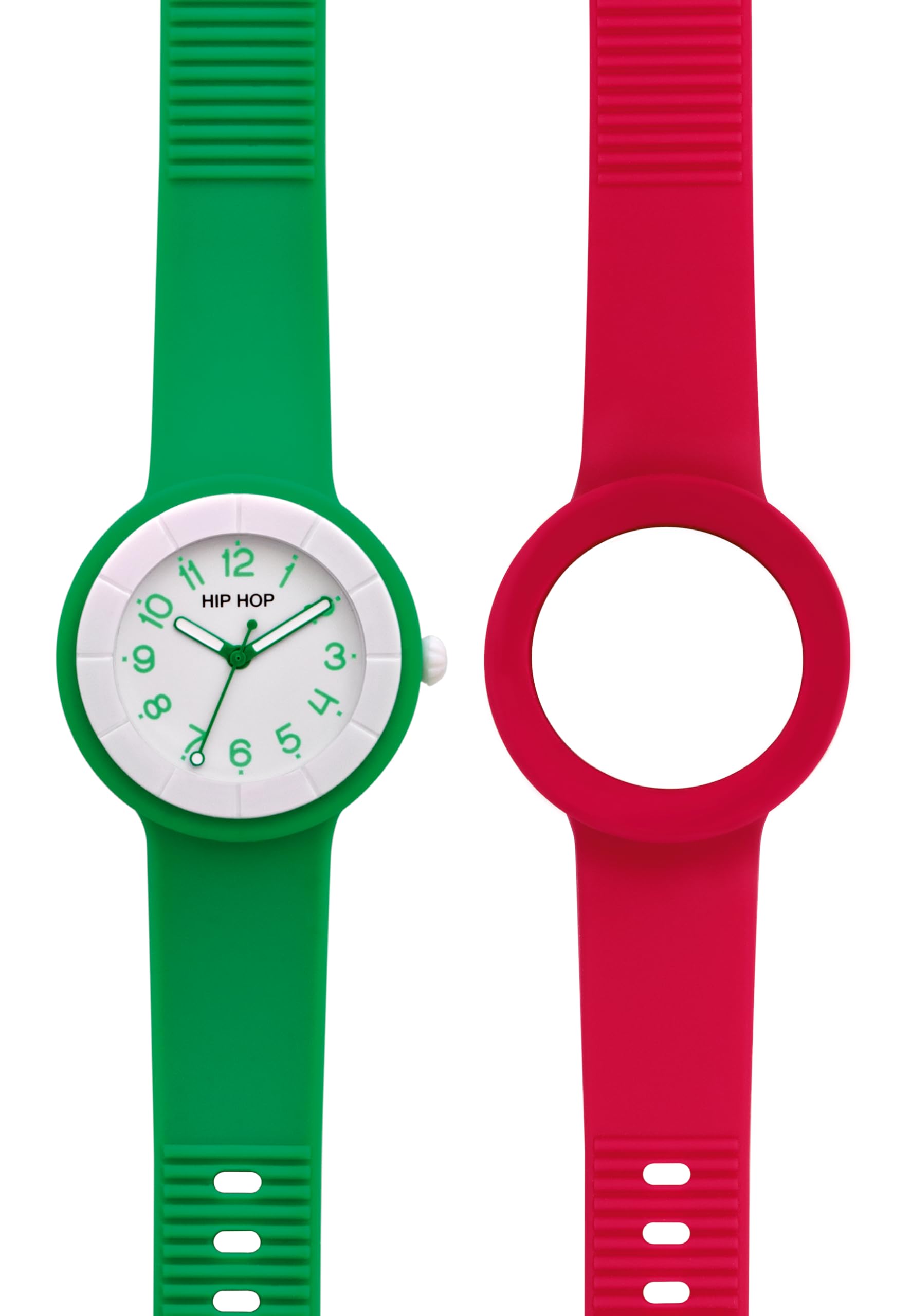 Hip Hop Hero.Dot HK0062 Orologio Donna Verde 34 mm Silicone