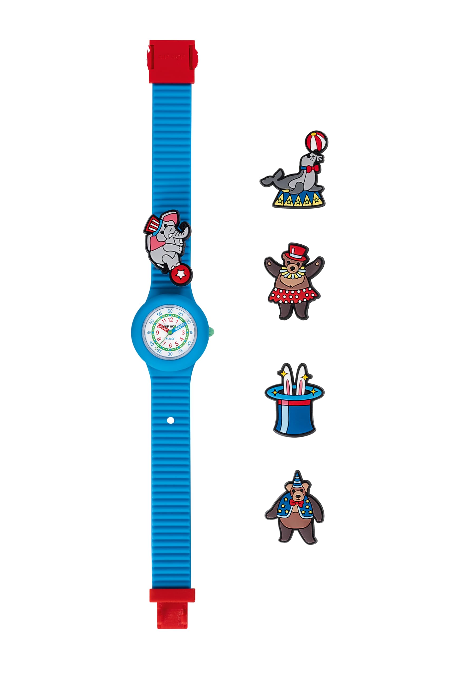 Hip Hop PinTastic Funny Circus orologio bambino silicone +5 pin