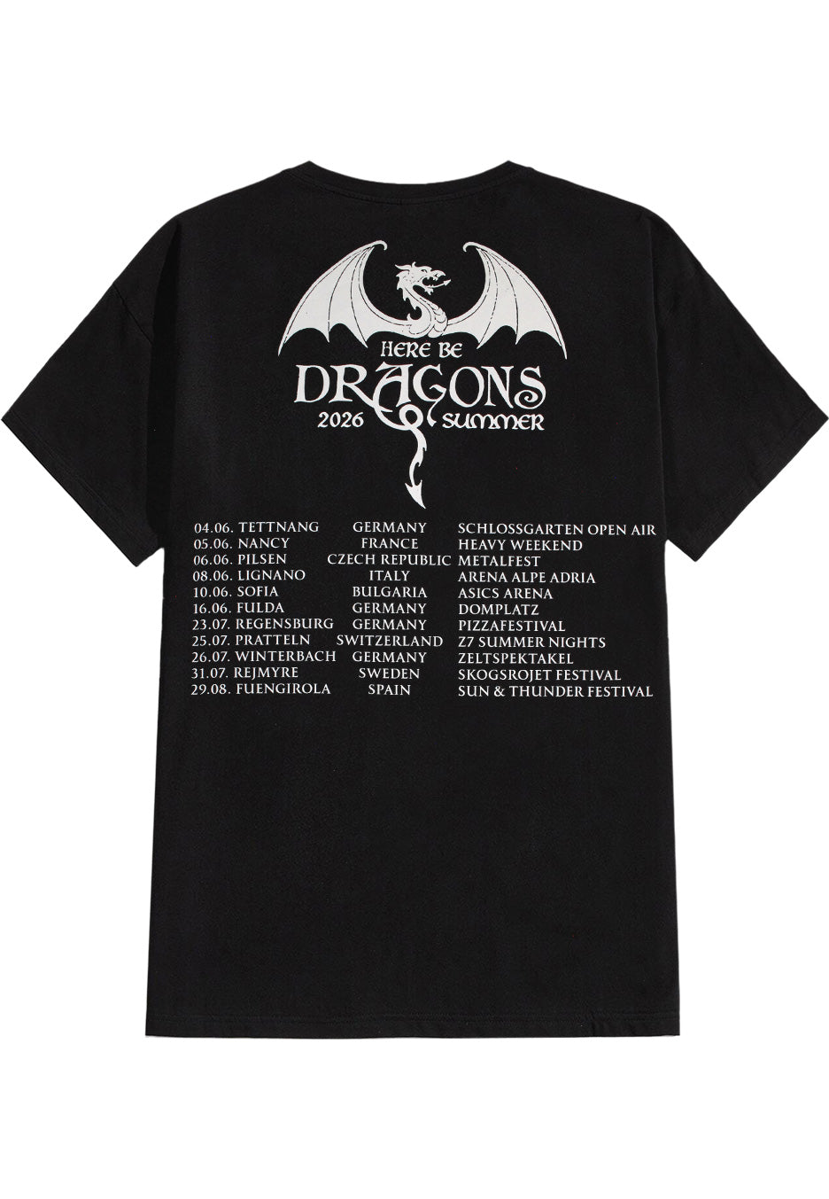 Avantasia Dragons 2026 t-shirt nera power metal