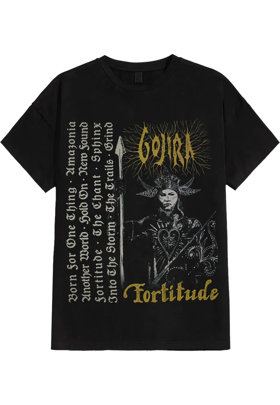 Gojira Fortitude Tracklist t-shirt nera death metal
