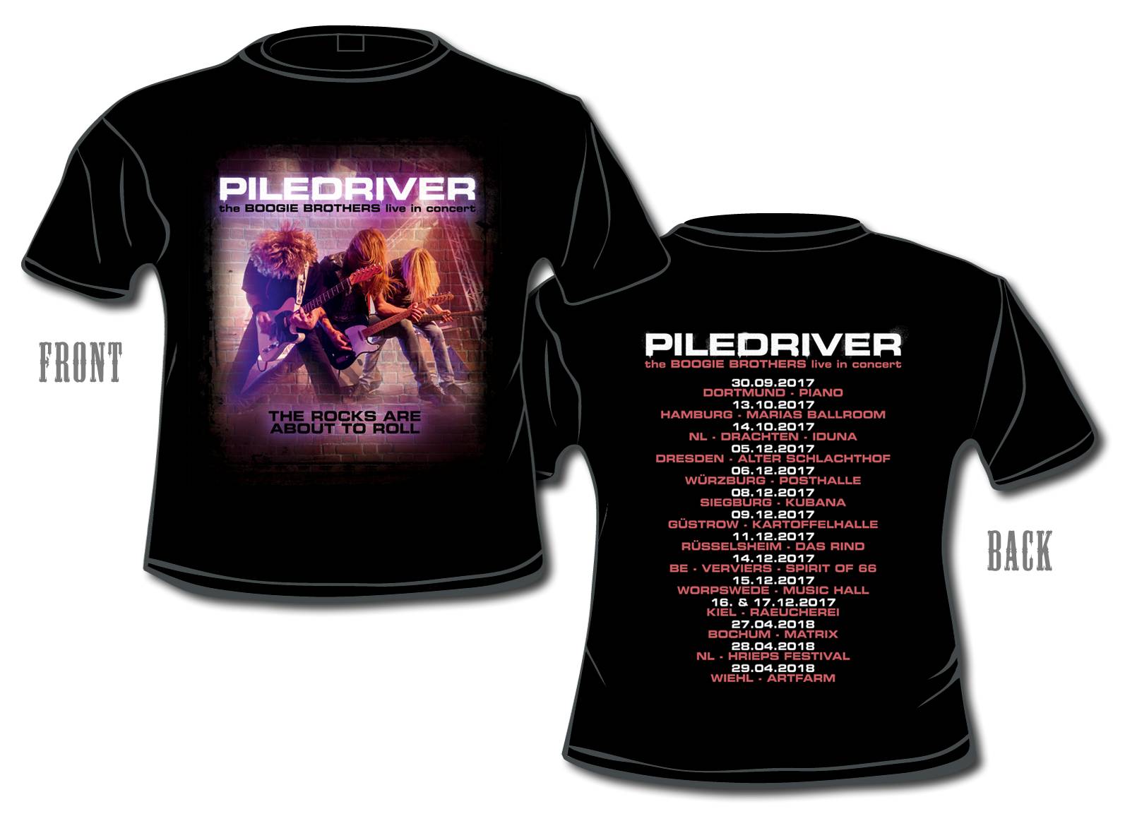 Piledriver The Rocks Are About To Roll T-Shirt XL cotone