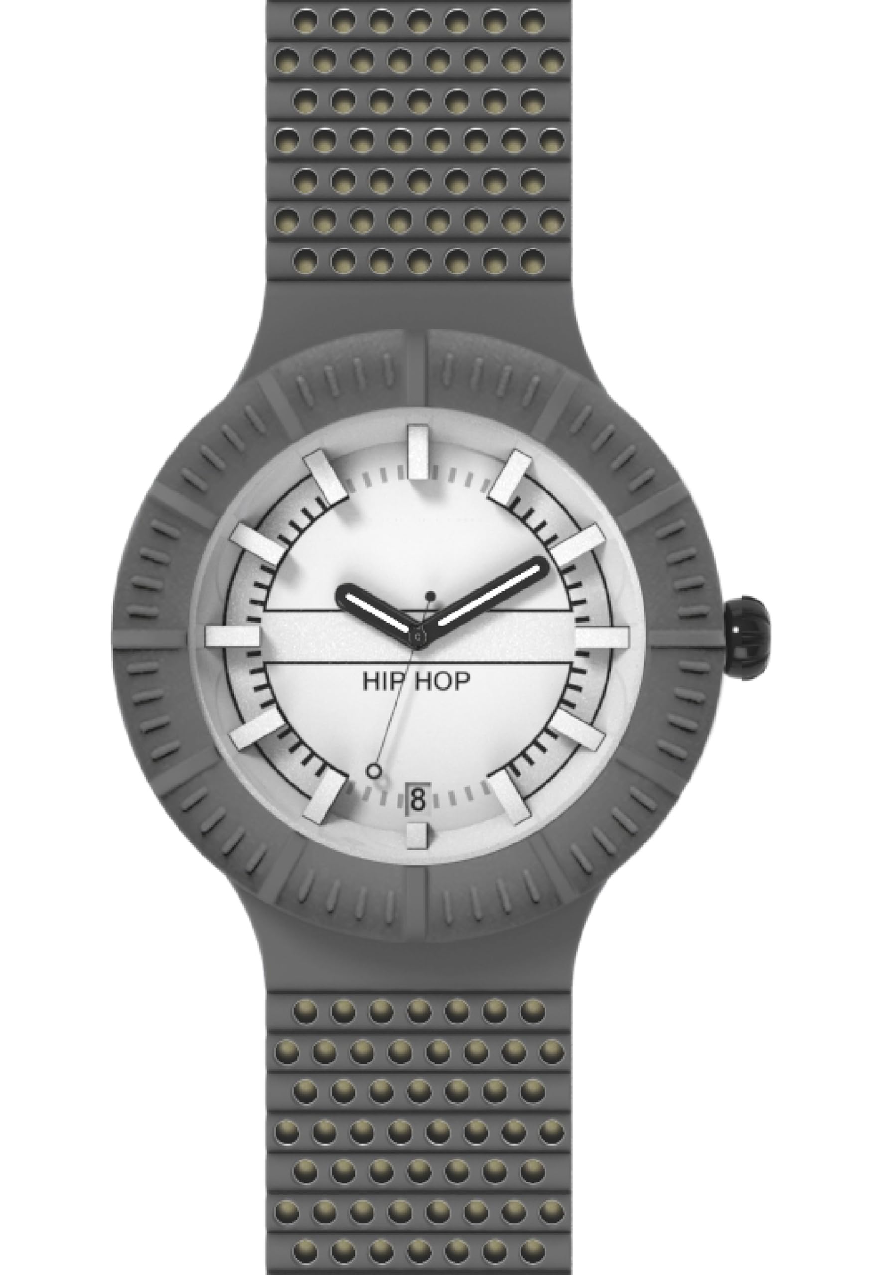 Hip Hop X Man Orologio Uomo Silicone Nero 42mm