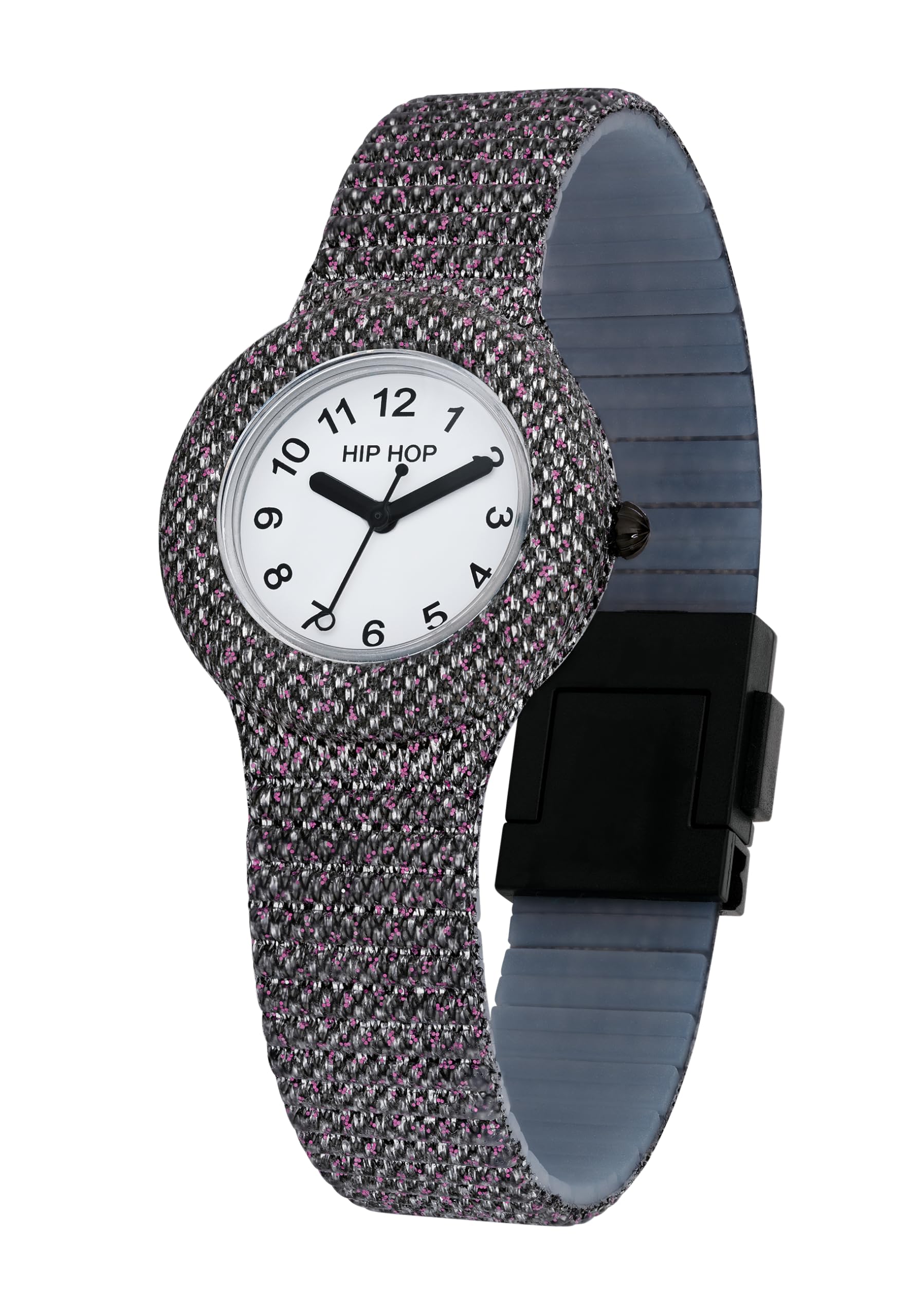 Hip Hop Shimmer Crush Orologio Donna Silicone Nero 32 mm