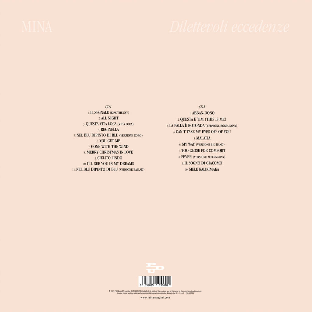 Mina Dilettevoli Eccedenze 2CD doppio album