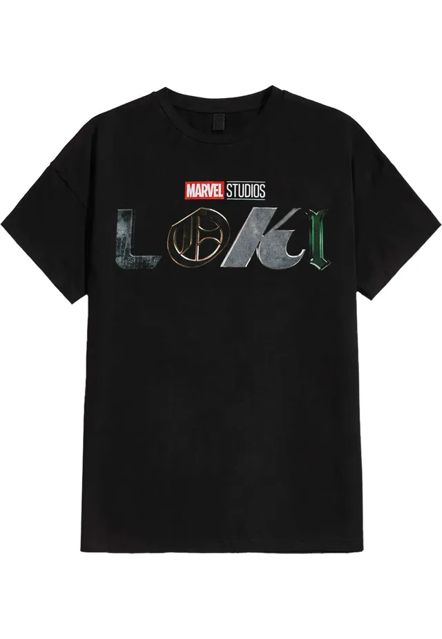 Loki Logo T-Shirt Nera Manica Corta Uomo