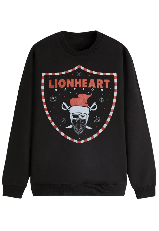 Lionheart Pom Down XMas felpa nera uomo taglie S-3XL