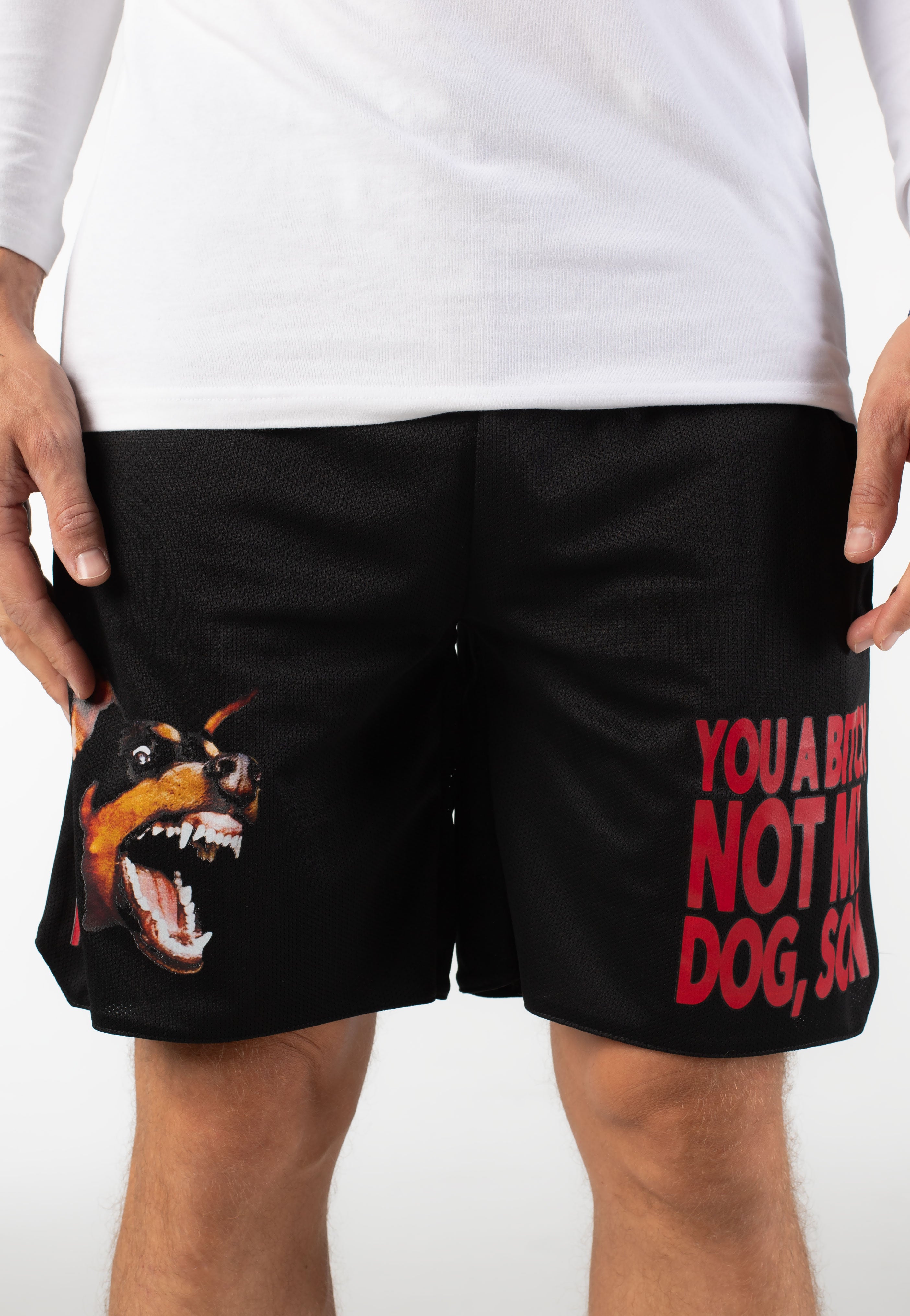 Deez Nuts Not My Dog Shorts Neri Relaxed Fit