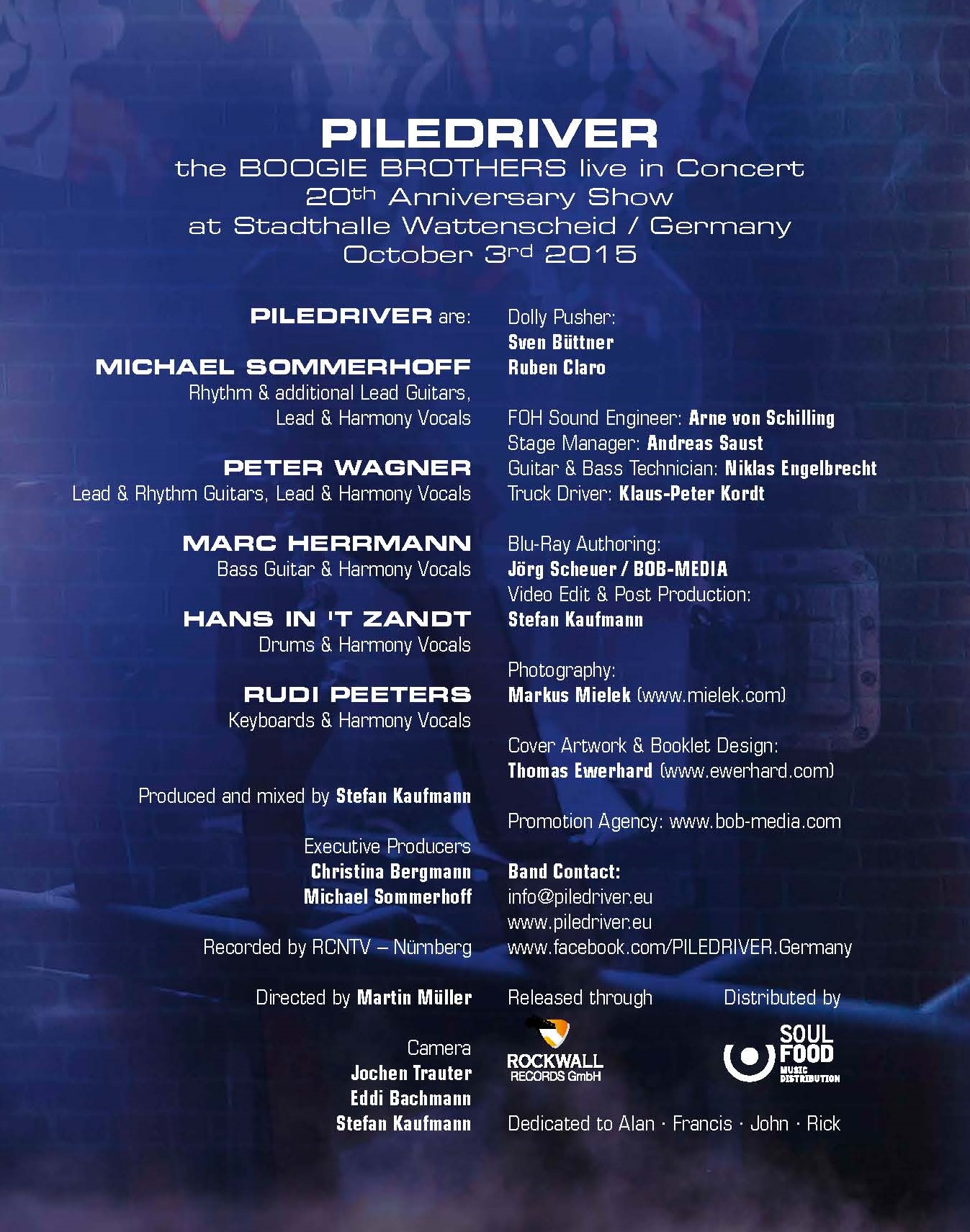 Piledriver Boogie Brothers Blu-ray + doppio CD live