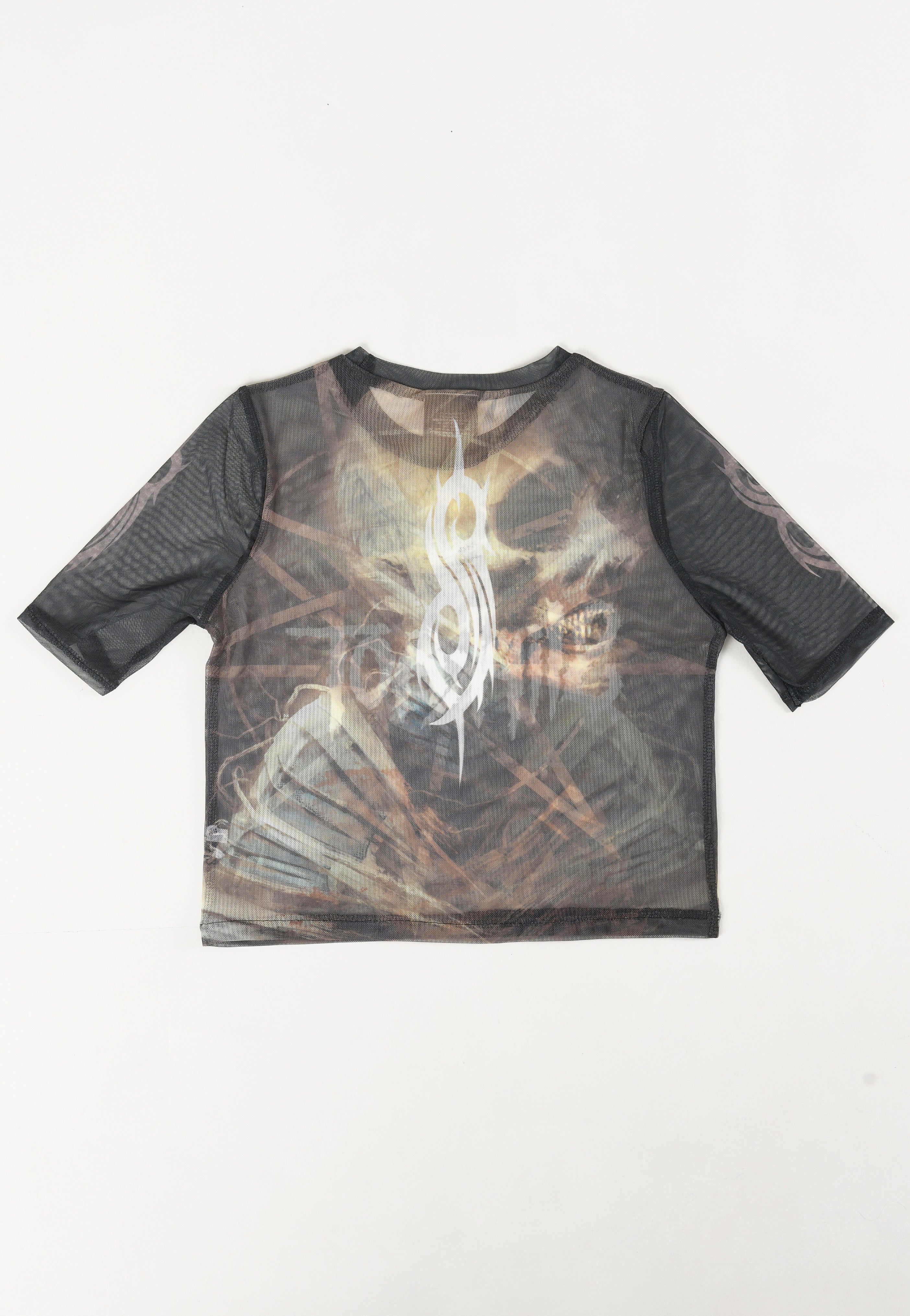 Slipknot TESF Profile Cropped Mesh maglietta donna nera