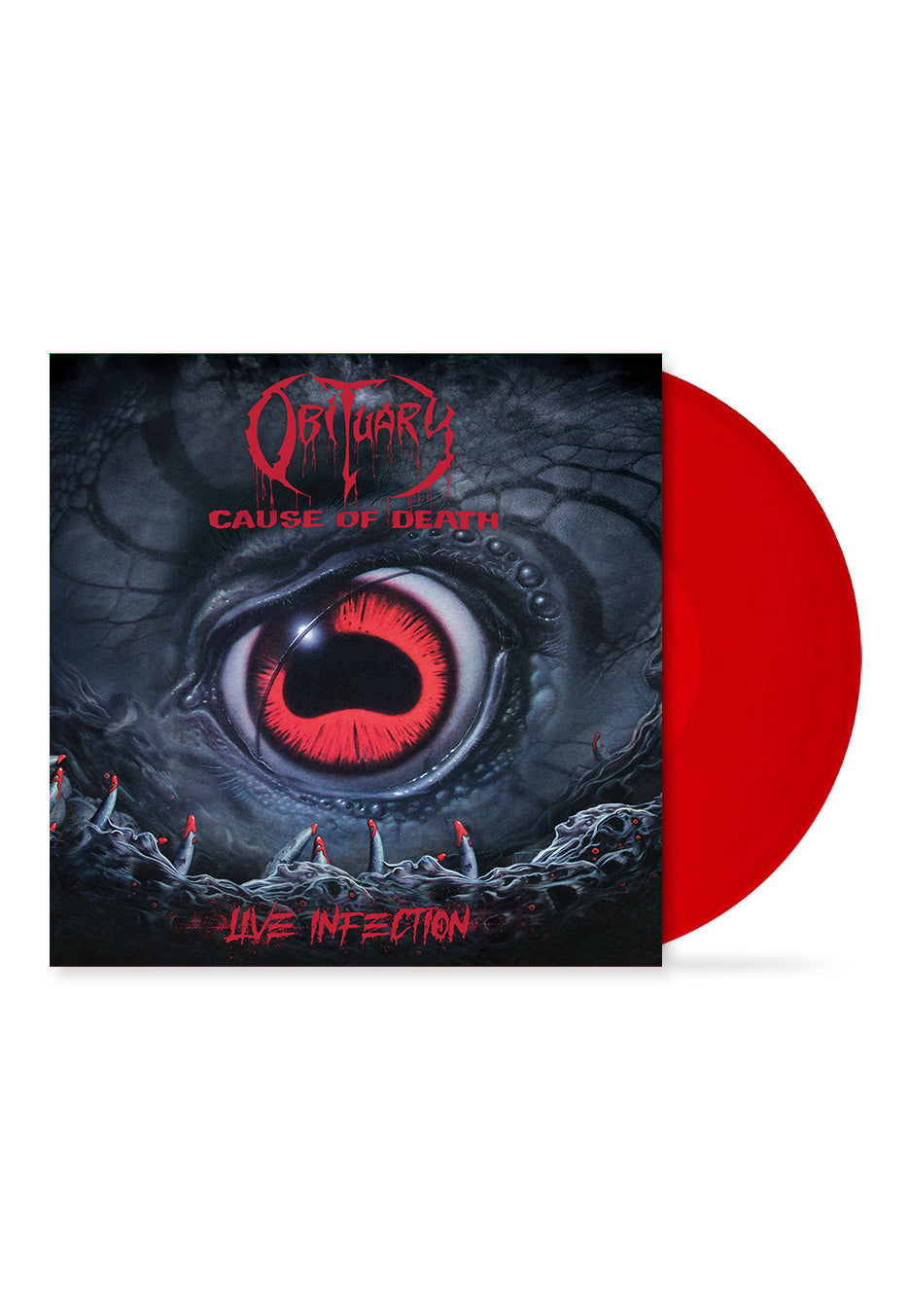 Obituary Cause Of Death Live Infection vinile LP rosso sangue