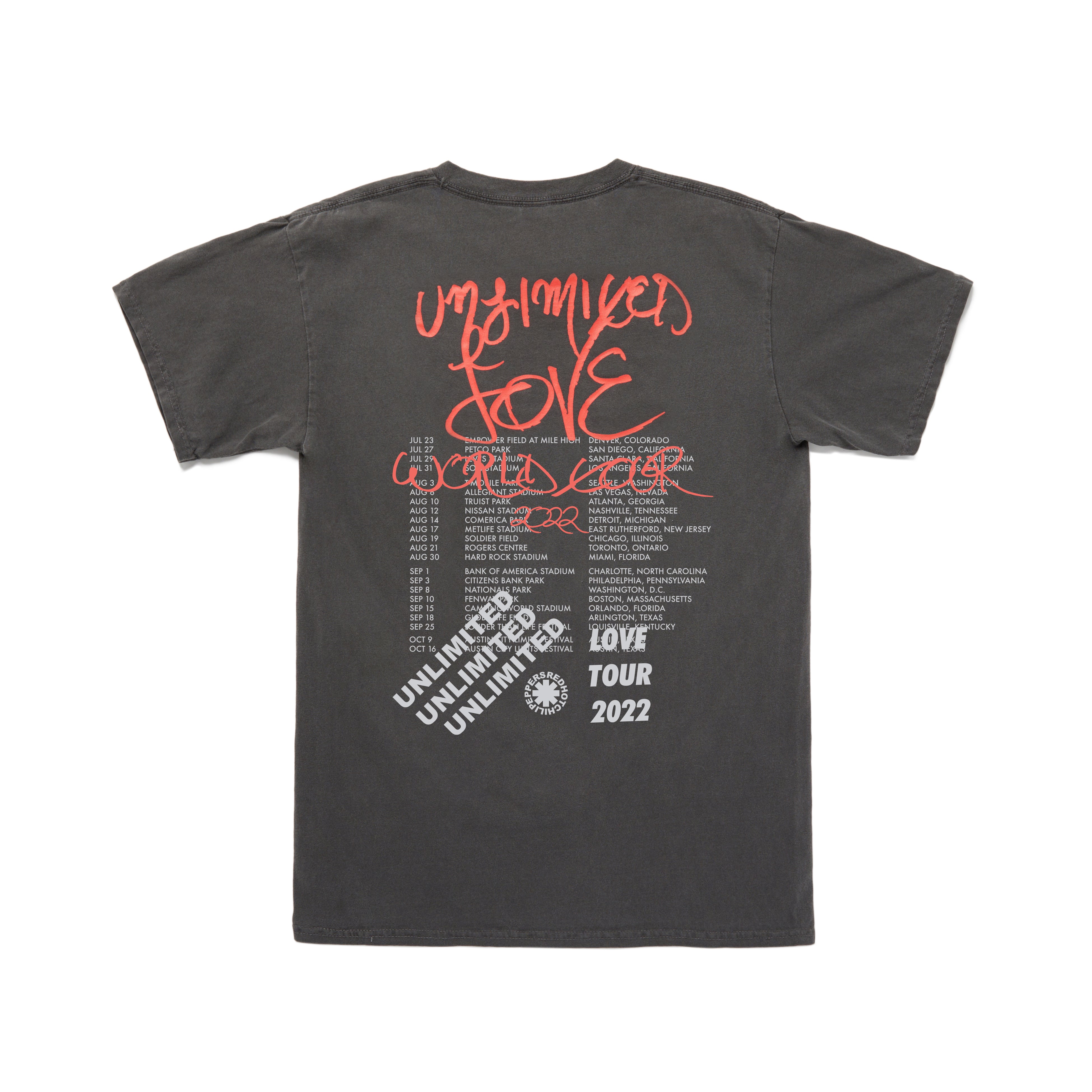 Red Hot Chili Peppers Totem Tee T-Shirt Cotone Nera Tour 2022