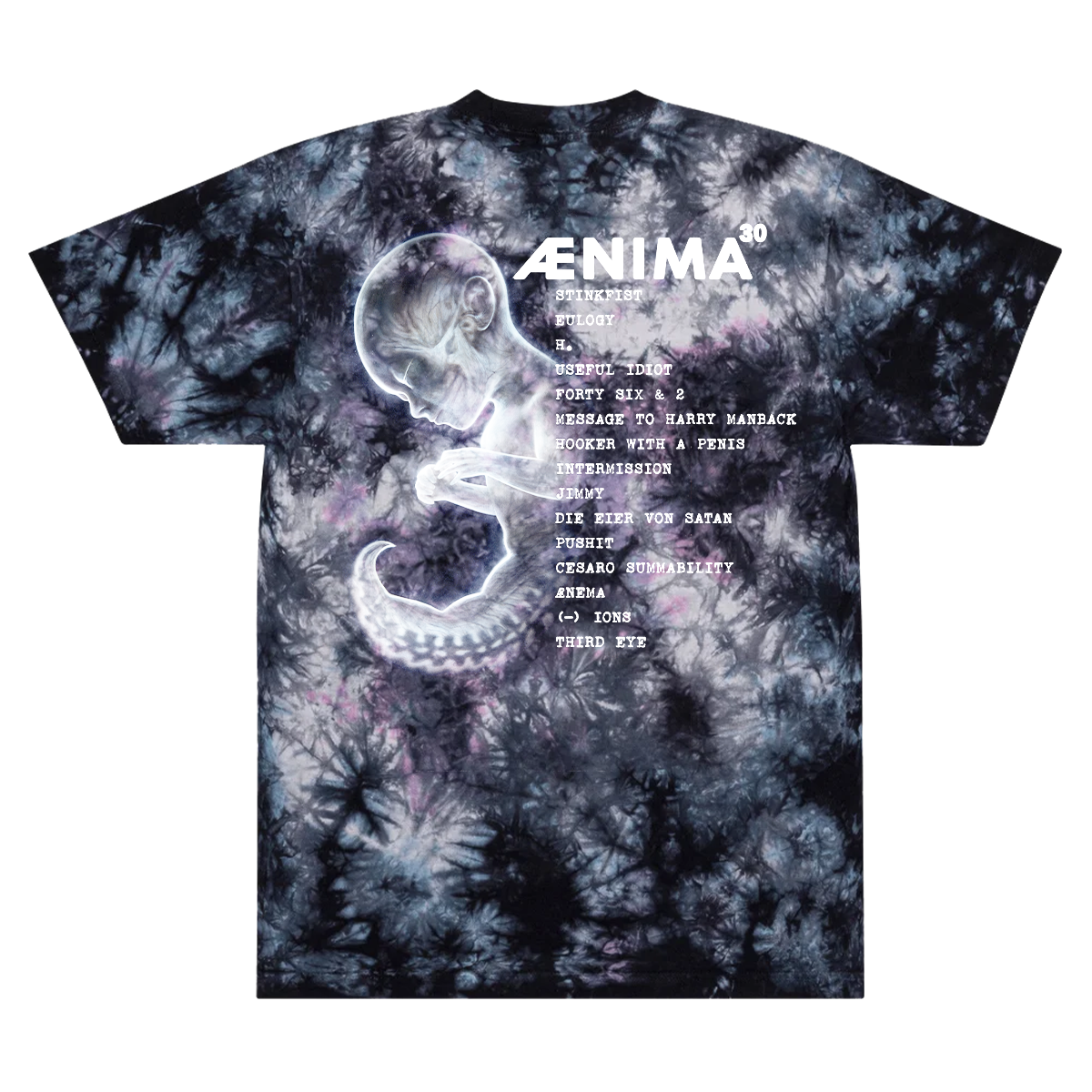 Tool Ænima30 Tracklist T-Shirt tie dye oversize cotone