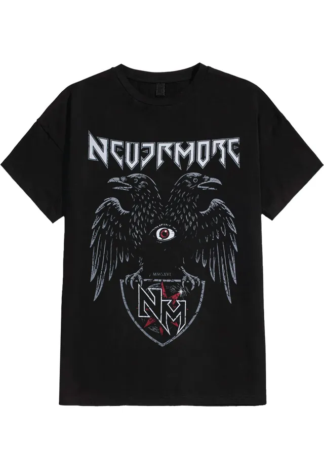 Nevermore Raven maglietta nera manica corta taglie S-XXL