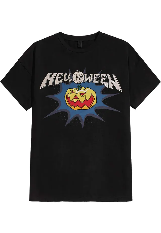 Helloween Classic Logo Comics T-Shirt nera power metal