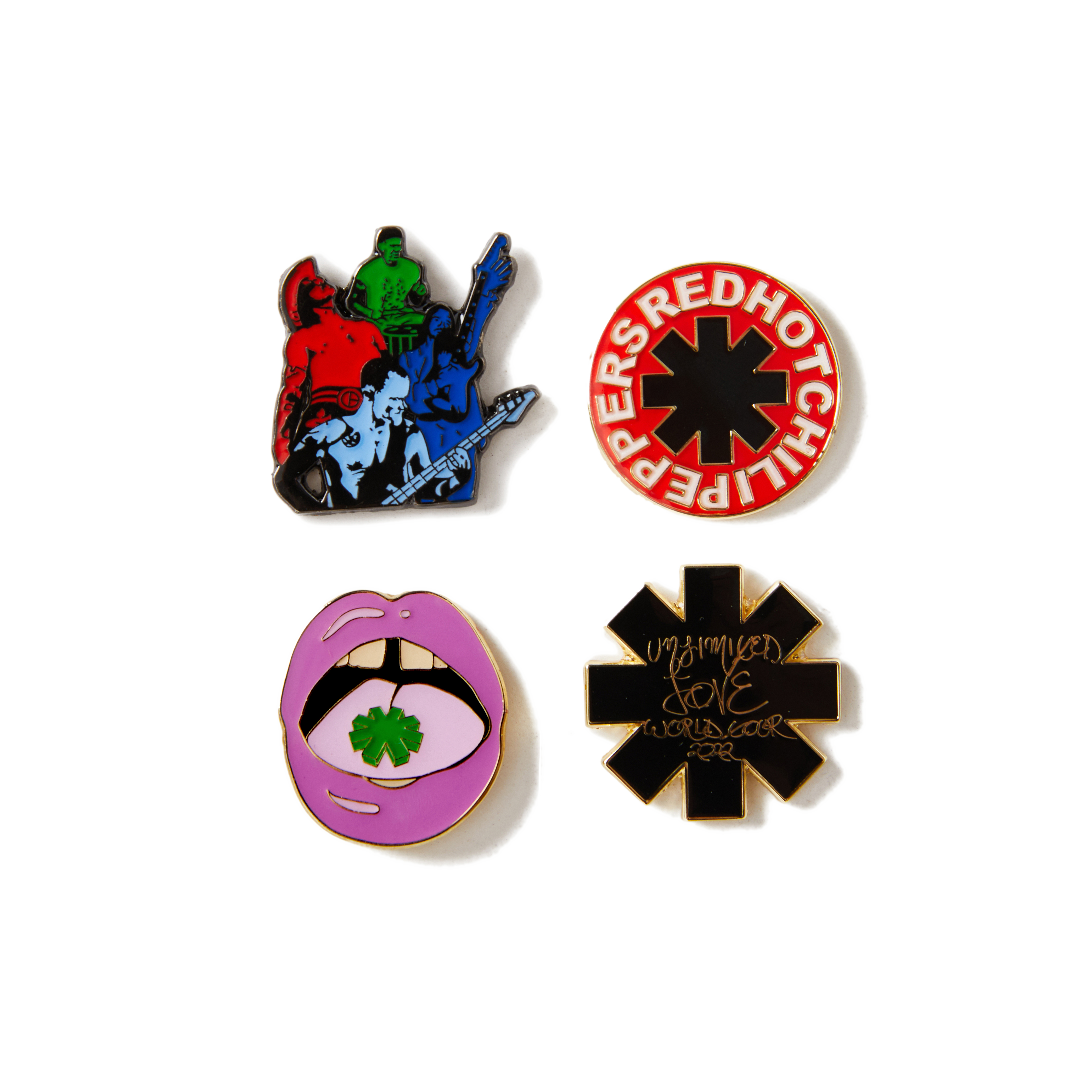 Red Hot Chili Peppers Enamel Pin Set spille smaltate 4 pezzi oro