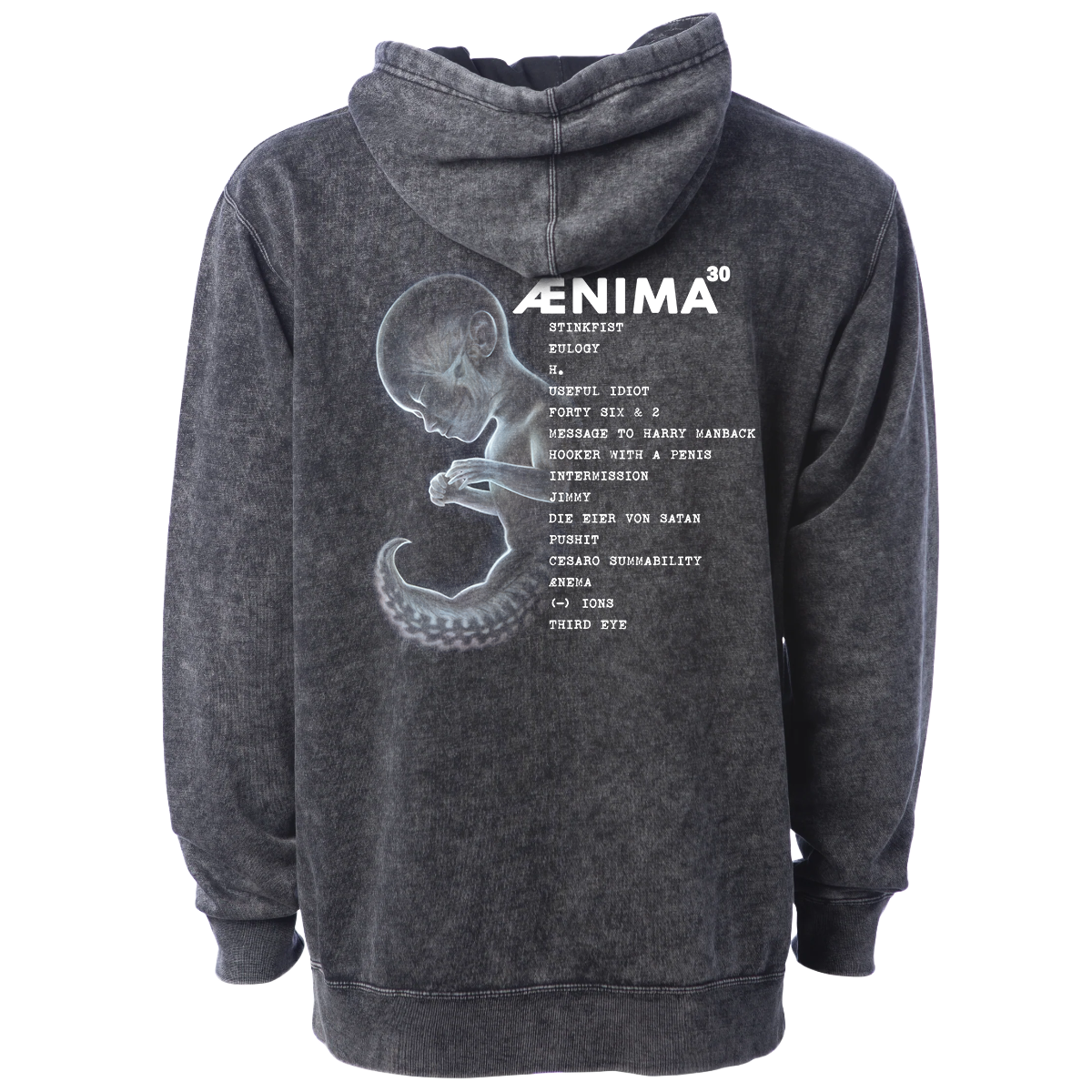 Tool Ænima30 Tracklist Felpa cappuccio mineral wash