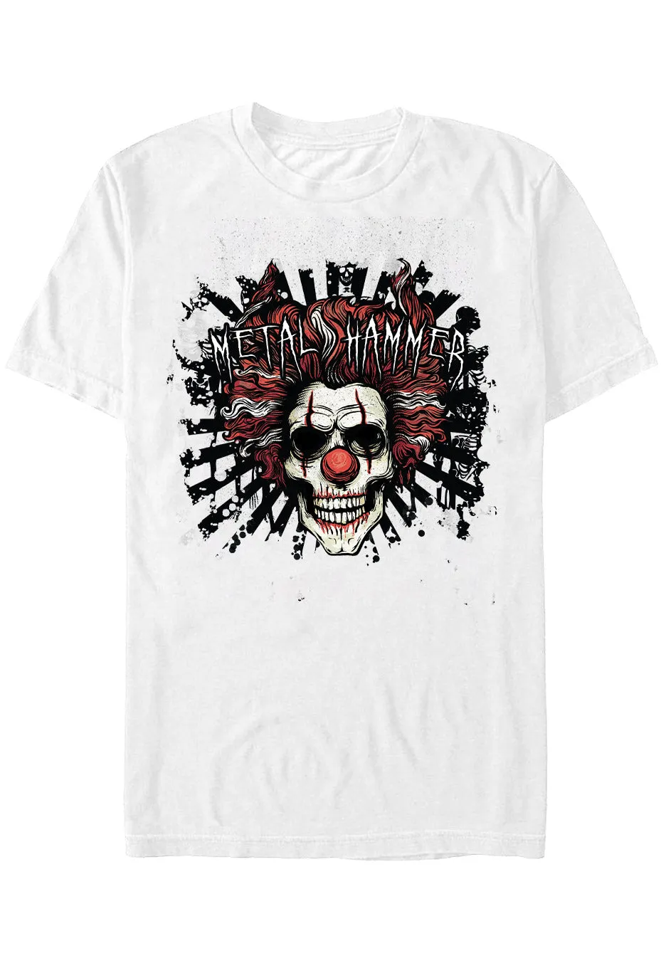 Metal Hammer El Clowno Rojo T-Shirt Maglietta Bianca Uomo