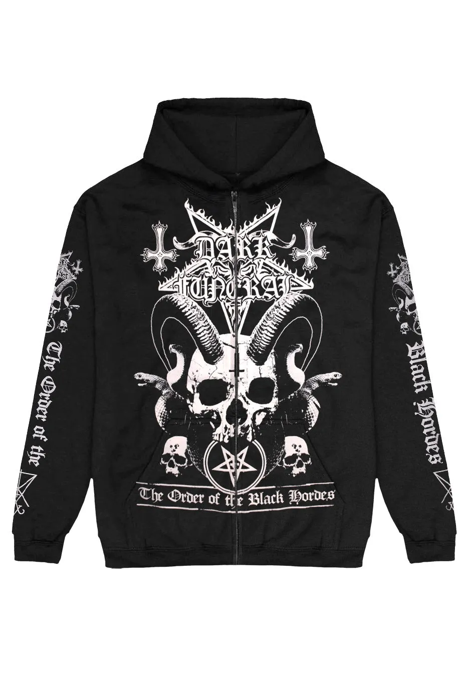 Dark Funeral Order Of The Black Hordes felpa zip nera con cappuccio