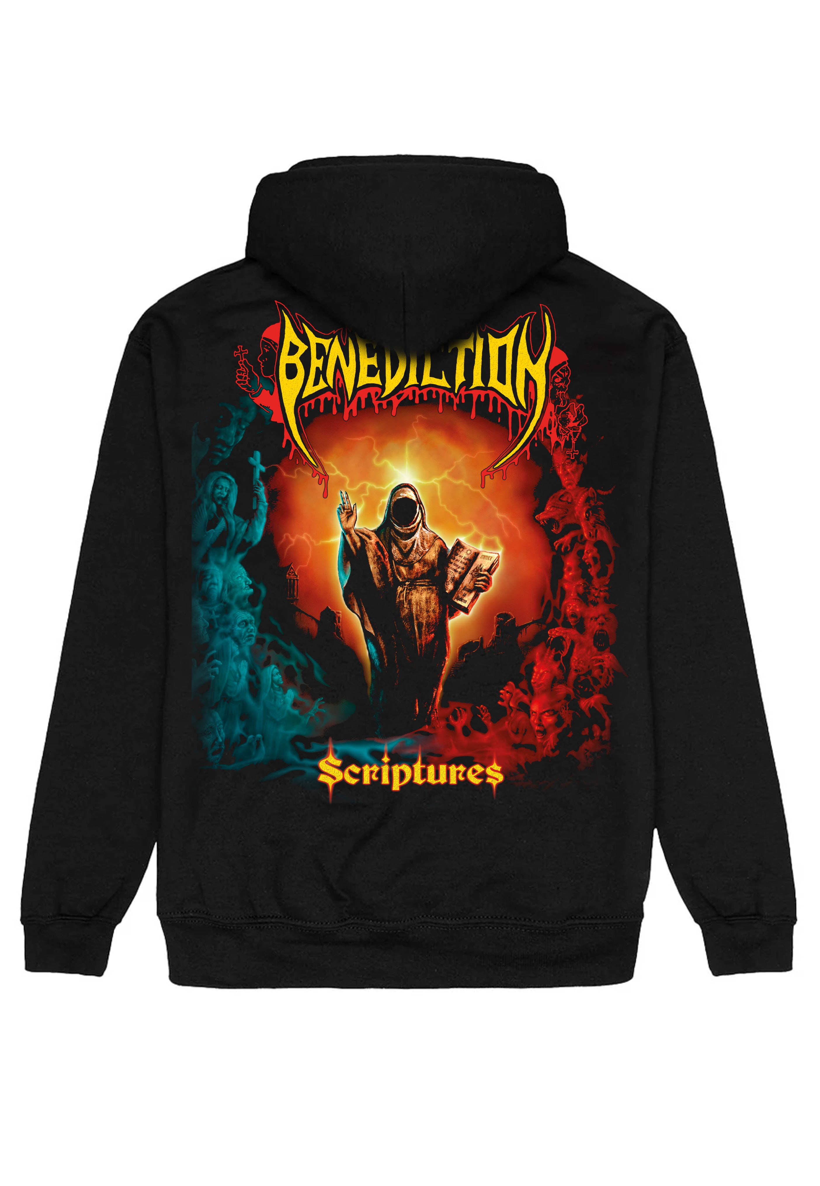 Benediction Scriptures felpa con cappuccio nera death metal