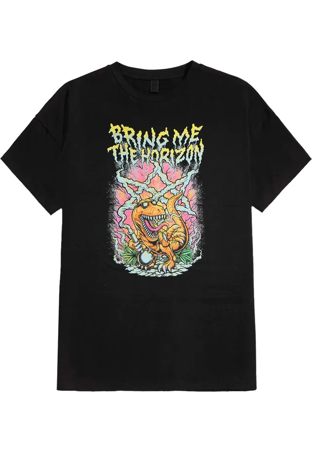 Bring Me The Horizon Smoking Dinosaur T-Shirt nera