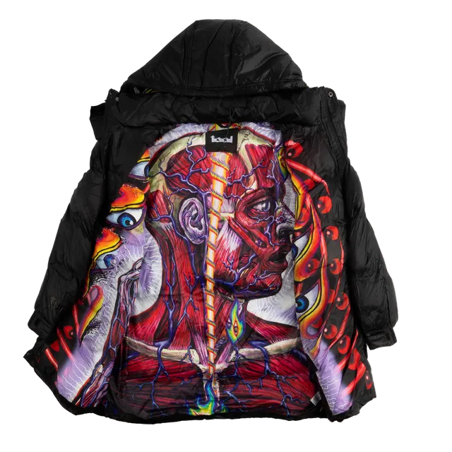 Tool Lateralus Cappotto Lungo Trapuntato Uomo con Cappuccio