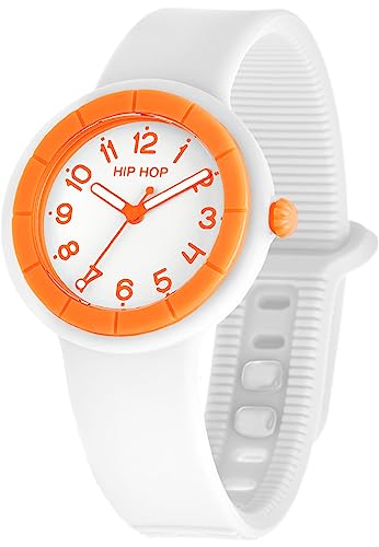 Hip Hop Hero.Dot orologio donna bianco arancione 34 mm