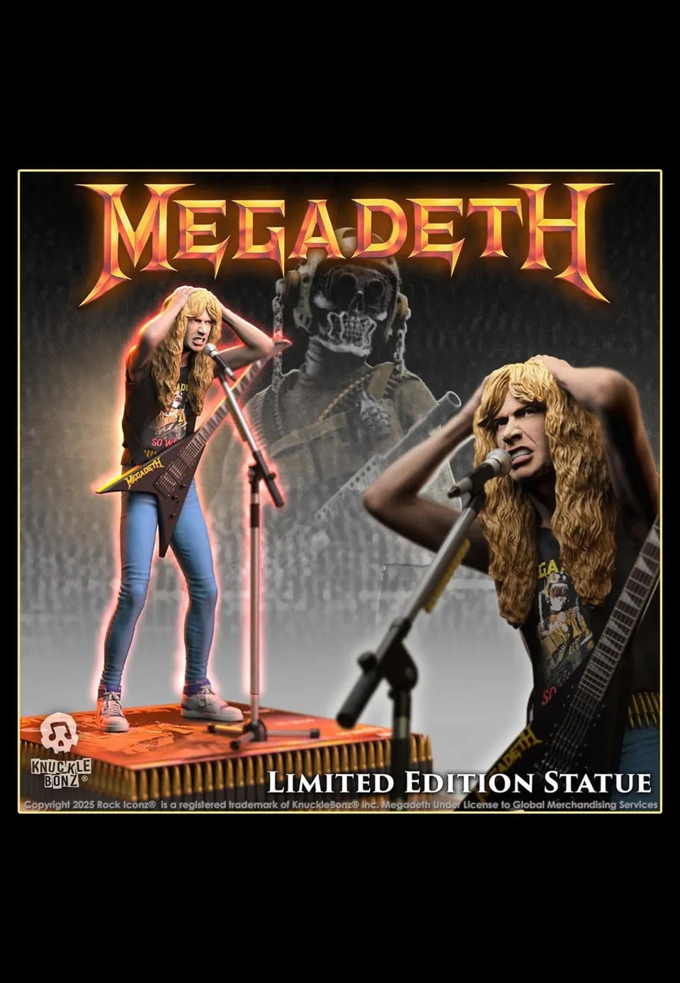 Megadeth Dave Mustaine II Rock Iconz statua limitata