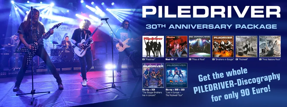 Piledriver 30th Anniversary cofanetto CD DVD Blu-ray