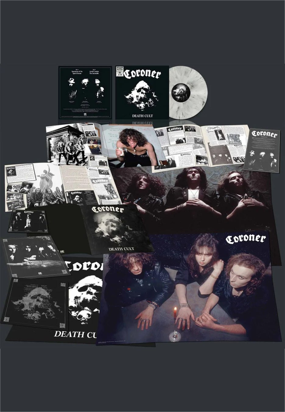 Coroner Death Cult vinile LP marmo bianco nero