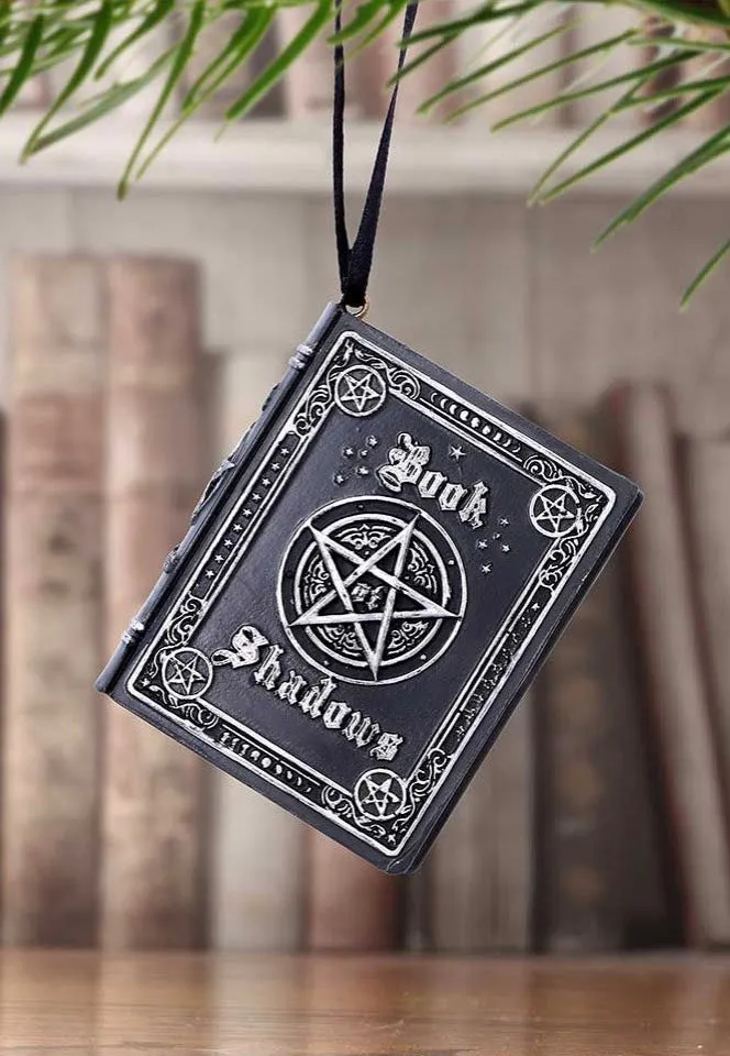 Nemesis Now Book Of Shadows decorazione albero Natale resina nera