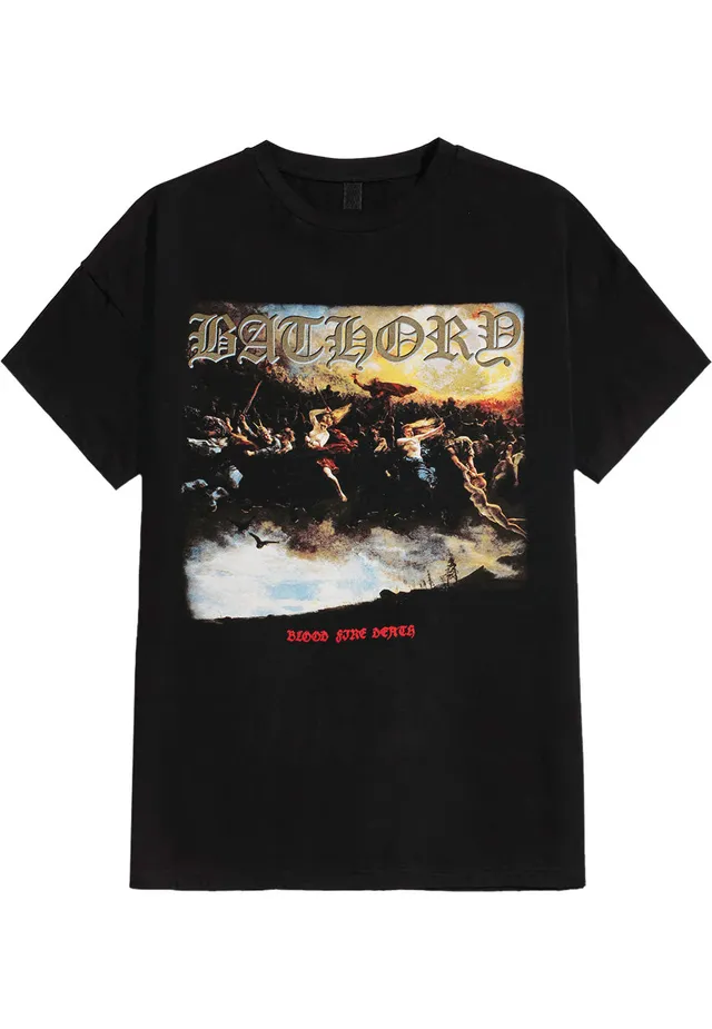 Bathory Blood Fire Death t-shirt nera metal