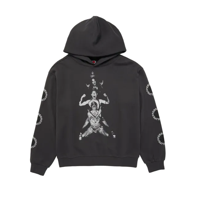 Red Hot Chili Peppers Totem Hoodie Felpa Cappuccio Nera Vintage