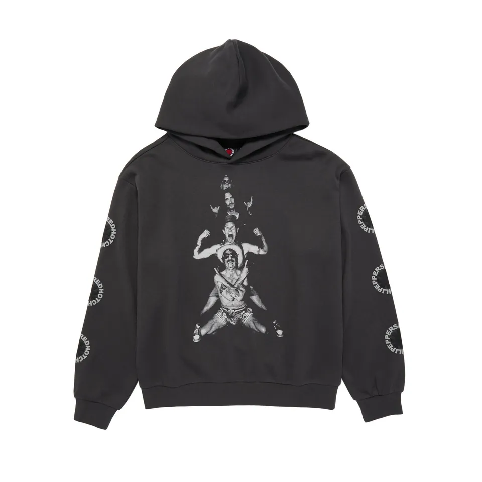 Red Hot Chili Peppers Totem Hoodie Felpa Cappuccio Nera Vintage