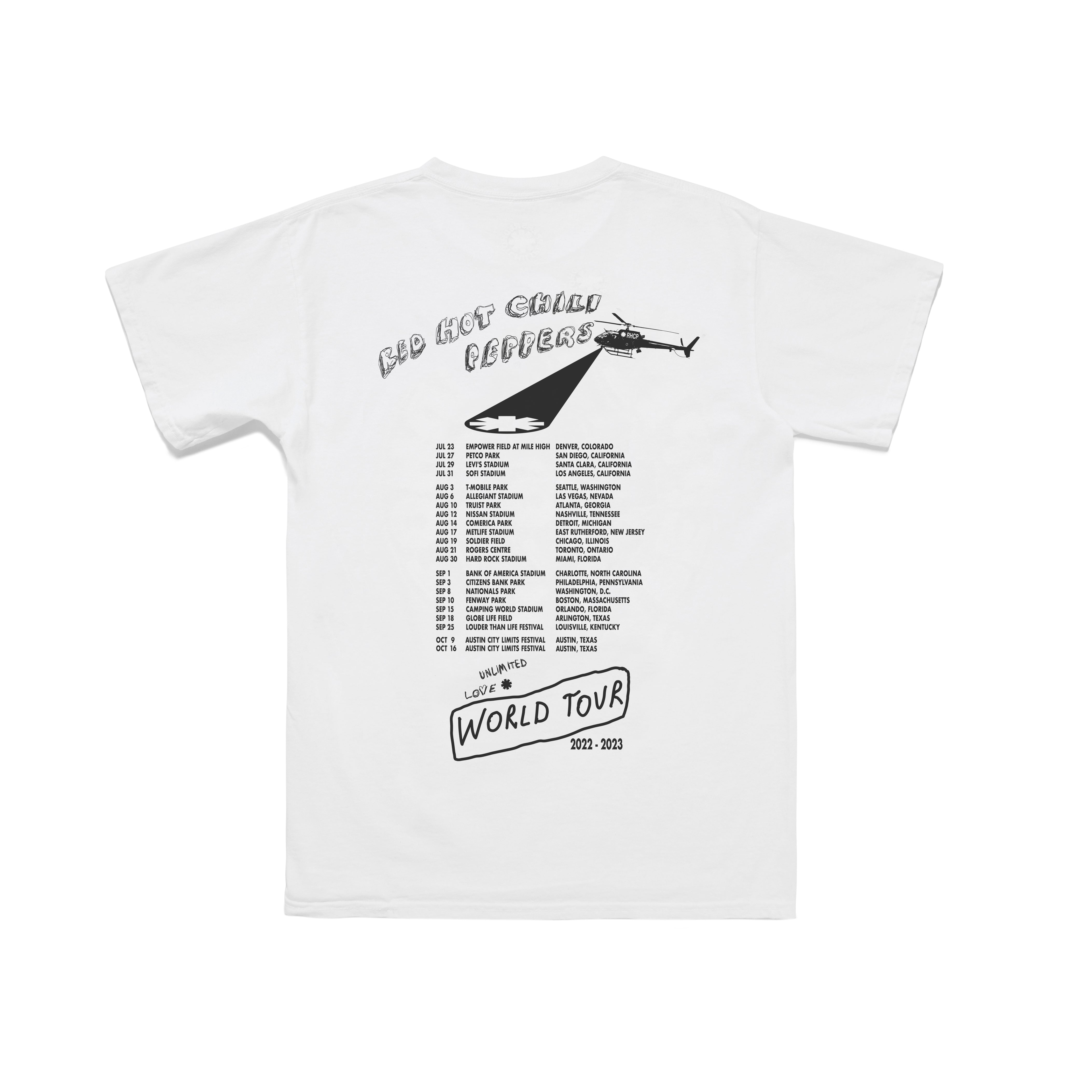 Red Hot Chili Peppers Classic Tee maglietta cotone neon tour