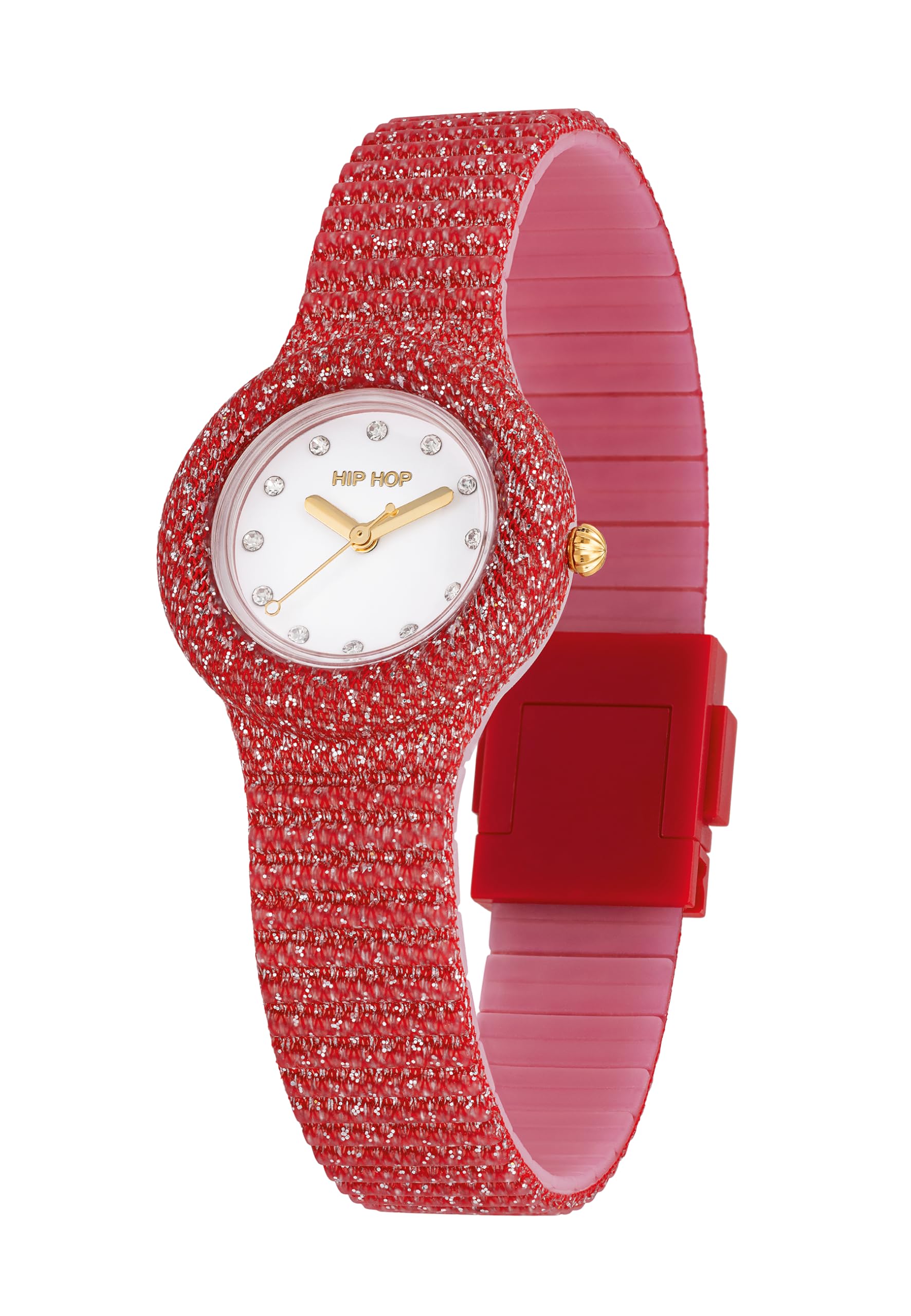 Hip Hop Shimmer Crush Orologio Donna Silicone Nero 32 mm