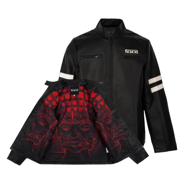Tool 10,000 Days giacca ecopelle uomo fodera rossa taglia L