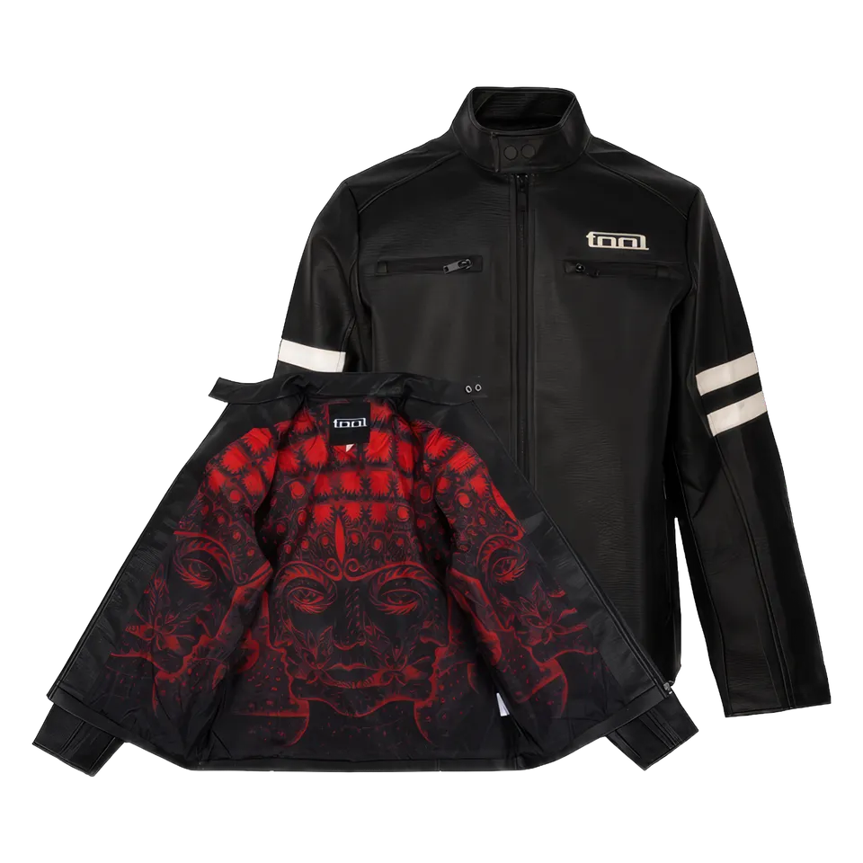 Tool 10,000 Days giacca ecopelle uomo fodera rossa taglia L