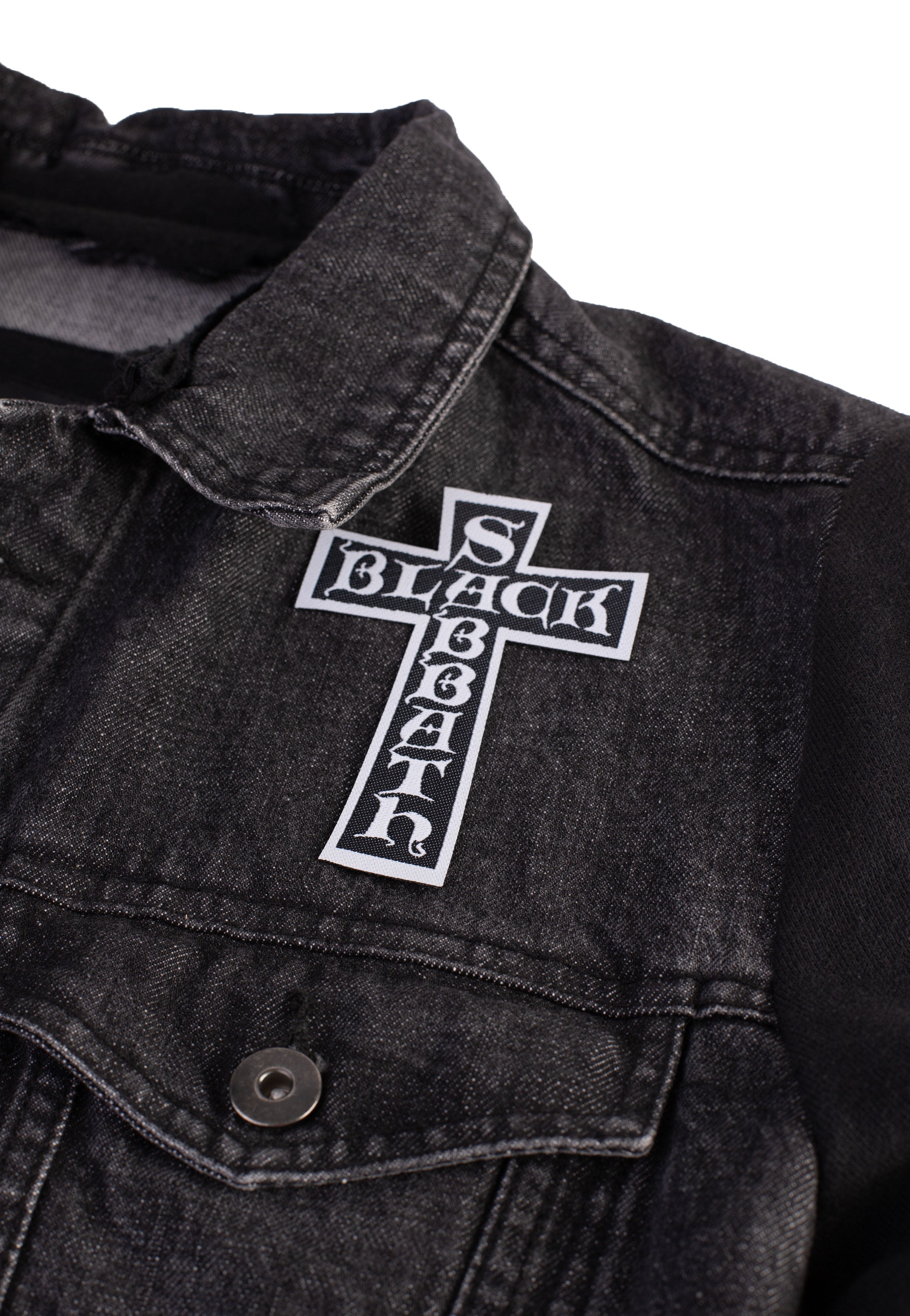 Black Sabbath Cross Logo Cut Out toppa patch nera onesize