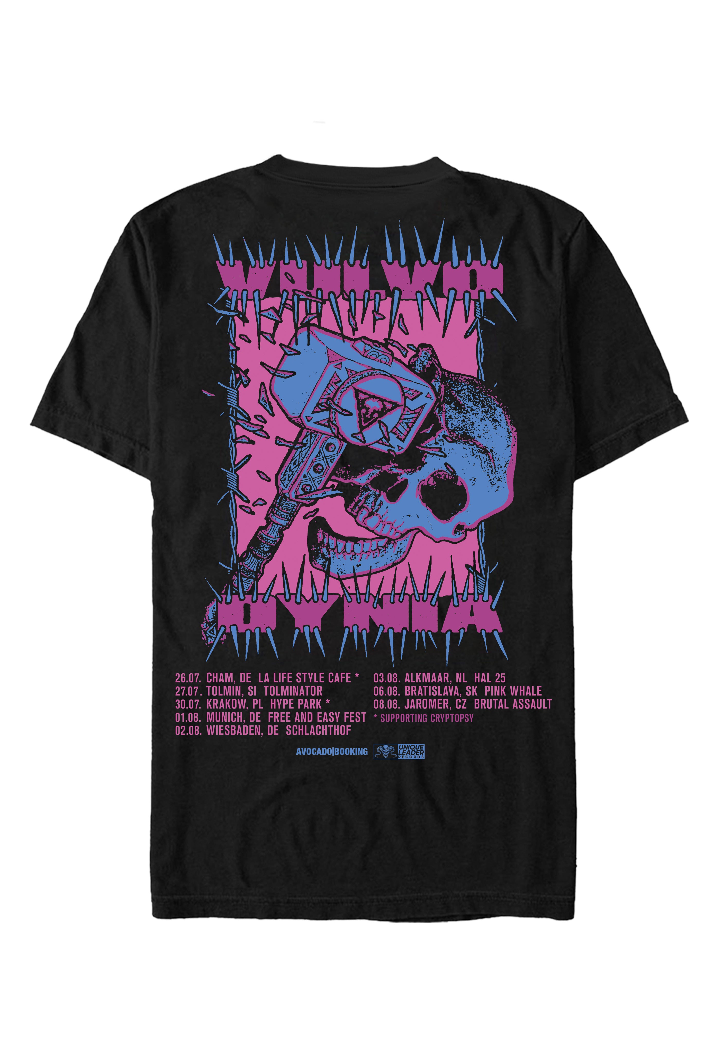 Vulvodynia Summer Tour 2026 T-shirt nera uomo
