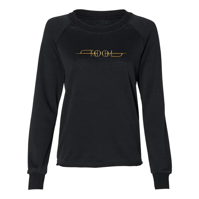 Tool Logo felpa donna scollo ampio cotone nero / wine