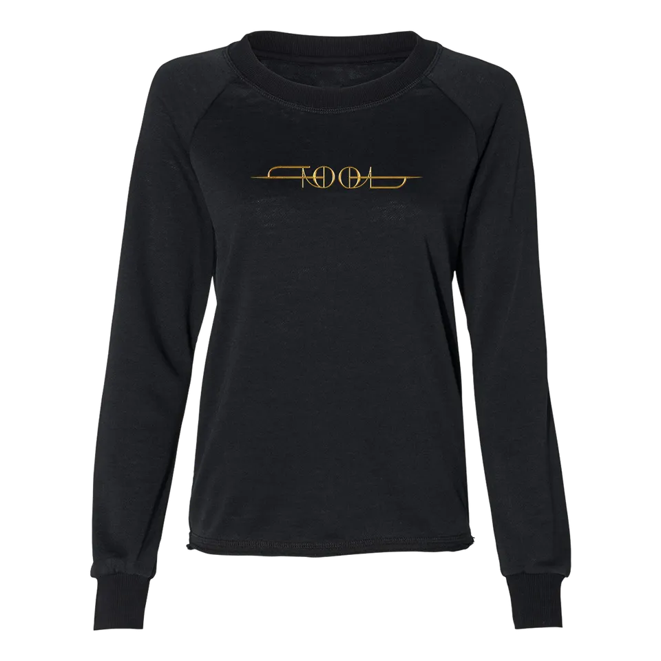 Tool Logo felpa donna scollo ampio cotone nero / wine