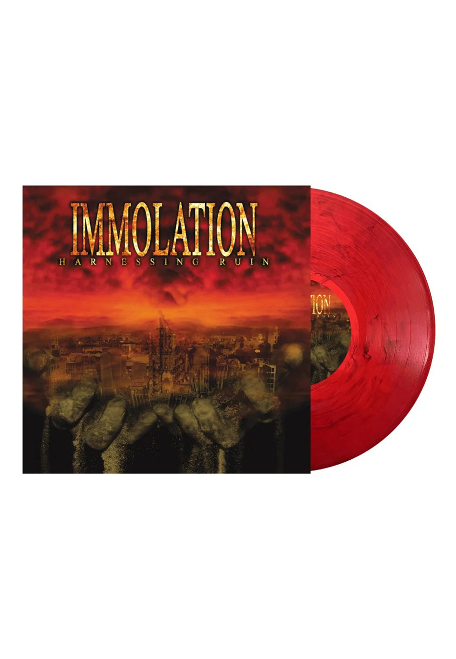 Immolation Harnessing Ruin vinile LP rosso nero marmorizzato