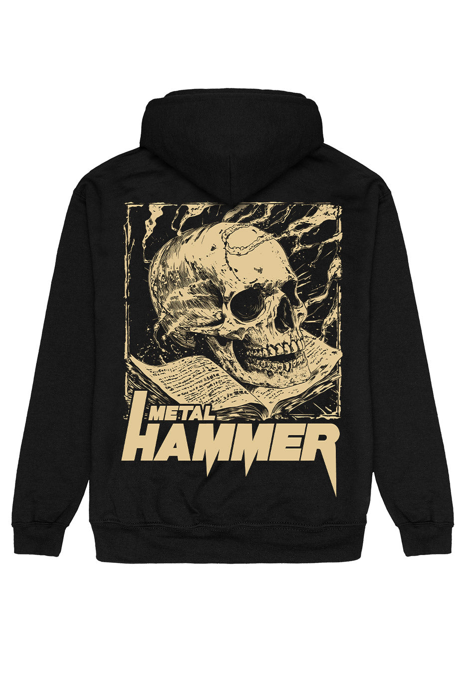 Metal Hammer Reading Skull felpa zip nera uomo
